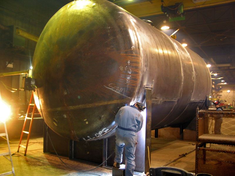 horizontal type storage tank non pressure with saddle supports NDT testing