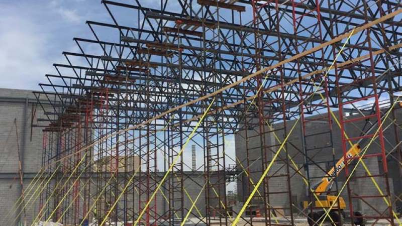 185-ft Steel Joists and Dovetail Deck For High School Gymnasium Building