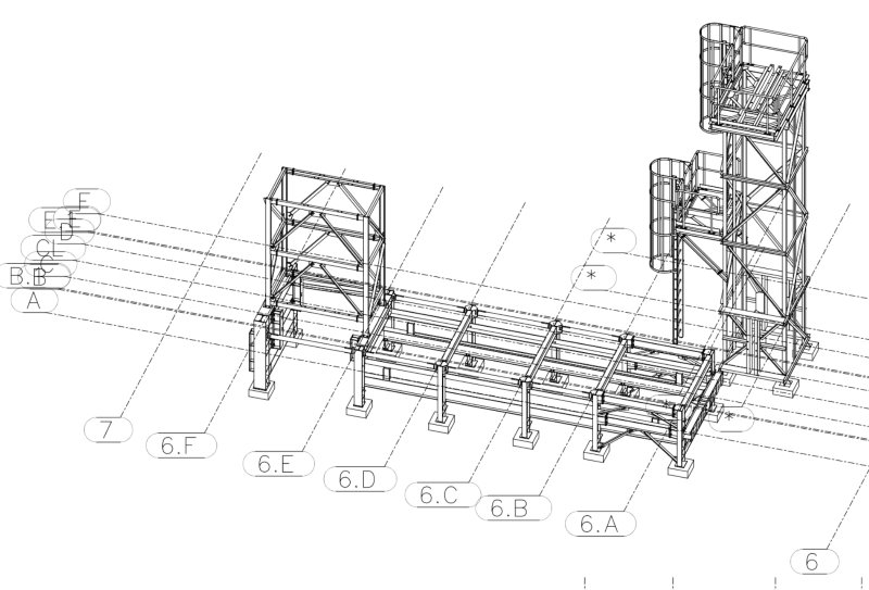 Crusher Feed&Discharge Conveyor Steel Structures for Gold Mines: Chasis 3D View