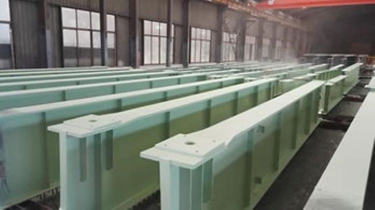 Oro Bridge Girder Frame works: Finished Girder Structures Ready for Packing and Shipment 