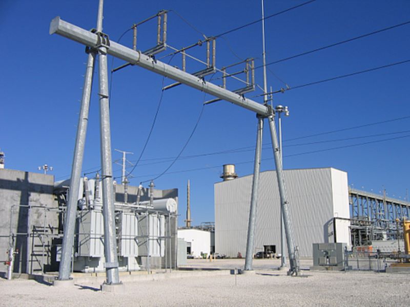 Electrical Steel Substation Structures in Steel Works: A-Frame Dead End Substation Steel Structures 