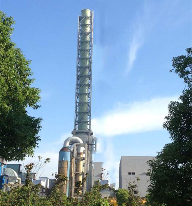 Fiberglass Chimney Towers | Fiber glass Chimney Supporting Platforms | Steel Structures | ZHM Huawu Steel,China
