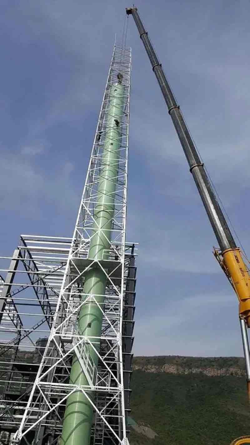Fiberglass Chimney Towers | Fiber glass Chimney Supporting Platforms | Steel Structures
