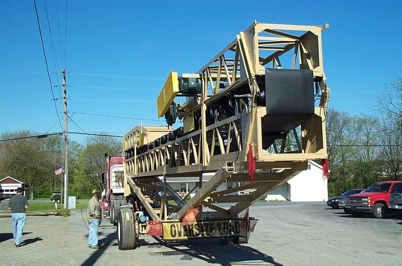 Screen Station Buildings and Screen Feed&Discharge Conveyors Steel Structures: 30 x 100 Portable Folding Radial Stacker 