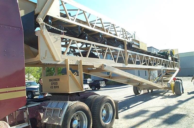 Screen Station Buildings and Screen Feed&Discharge Conveyors Steel Structures: 30 x 100 Portable Folding Radial Stacker 