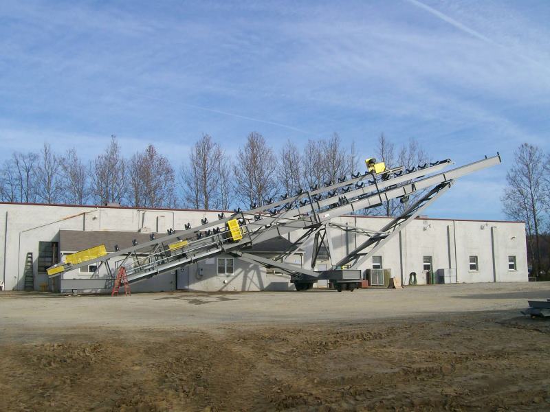 Screen Station Buildings and Screen Feed&Discharge Conveyors Steel Structures: 42 x 100-150 Telescoping Radial Stacker 