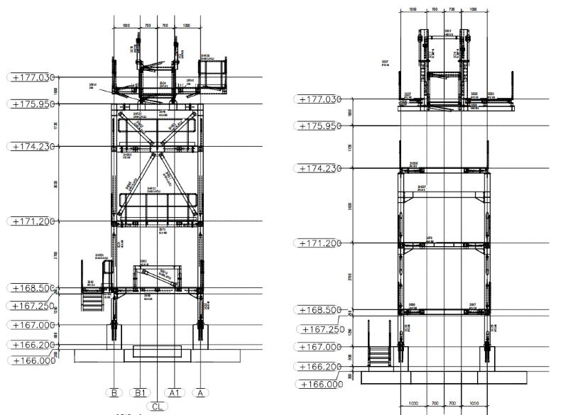 Screen Buildings and Screen Feed&Discharge Conveyors Steel Structures for Gold Mines: Typical Structure Section View