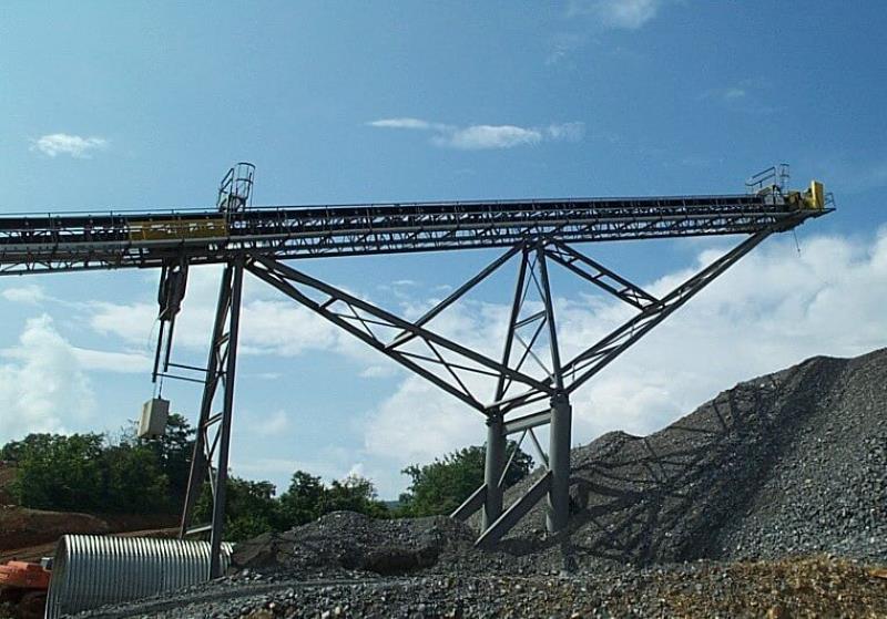 Screen Station Buildings and Screen Feed&Discharge Conveyors Steel Structures: Bridge Type Fixed Stackers Conveyors For Stockpile of Mines 
