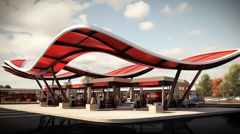 Features and Types of Gas Station Canopy Metal Buildings: Exploring Styles & Designs  | ZHM,China Manufacturer Factory Supplier