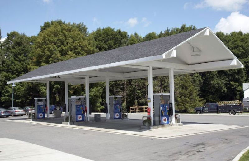 Features and Types of Gas Station Canopy Metal Building-Pitched Canopies