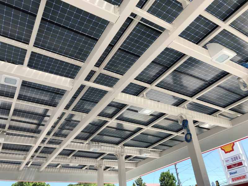 Features and Types of Gas Station Canopy Metal Building-Awnings and Tension Solar Panel Canopies