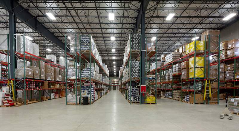 Custom Steel Office Building with Warehouse for Gourmet Factory:Main Warehouse Building Internal 