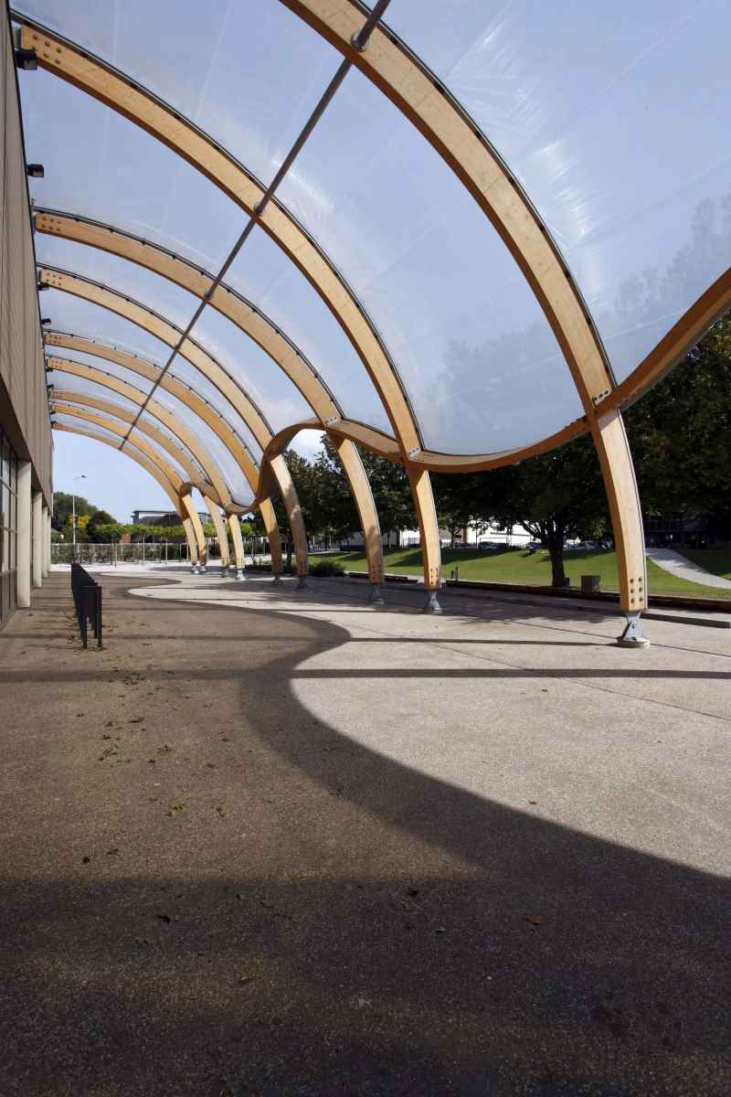 ETFE Air Filled Pillows Consisted Curved Membrane Roof Canopy For Museum