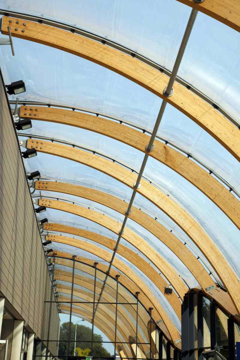 ETFE Air Filled Pillows Consisted Curved Membrane Roof Canopy For Museum