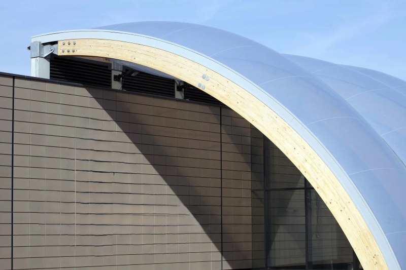 ETFE Air Filled Pillows Consisted Curved Membrane Roof Canopy For Museum