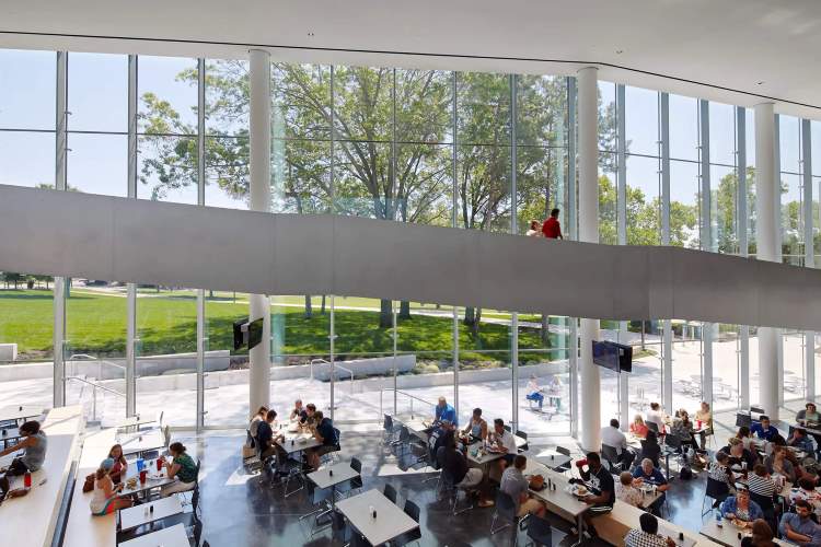 Point Supported Glass Atrium walls Facade For Library