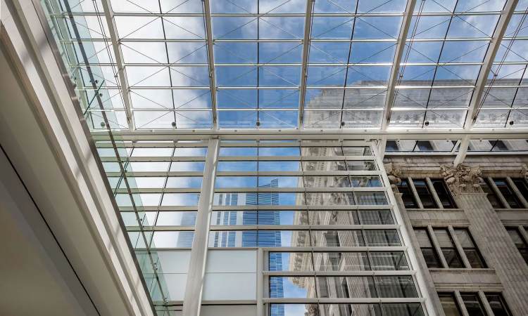 Tension Cable Edge Clamped Glass Atrium structure | Architecturally Exposed Steel