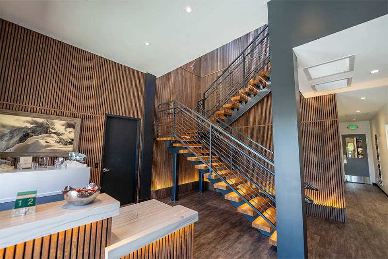 Office,Showroom,Warehouse Use Metal Commercial Buildings With Modern Design Black Color:Custom Mezzanine and Staircases