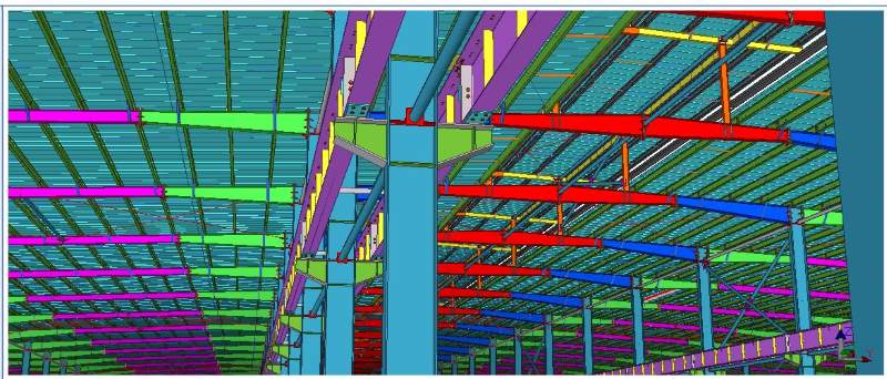 400 Tons Prefabricated Steel Structure Workshop in Mexico: 3D BIM Model In Tekla Steel Structure Overhead Crane Girders and Brackets 