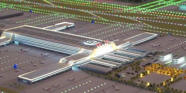 Hubei_Ezhou_Huahu_Civil_Airport_Transfer_Center_Project-Main_Terminal_Steel_Structure_2_3D_Perspective